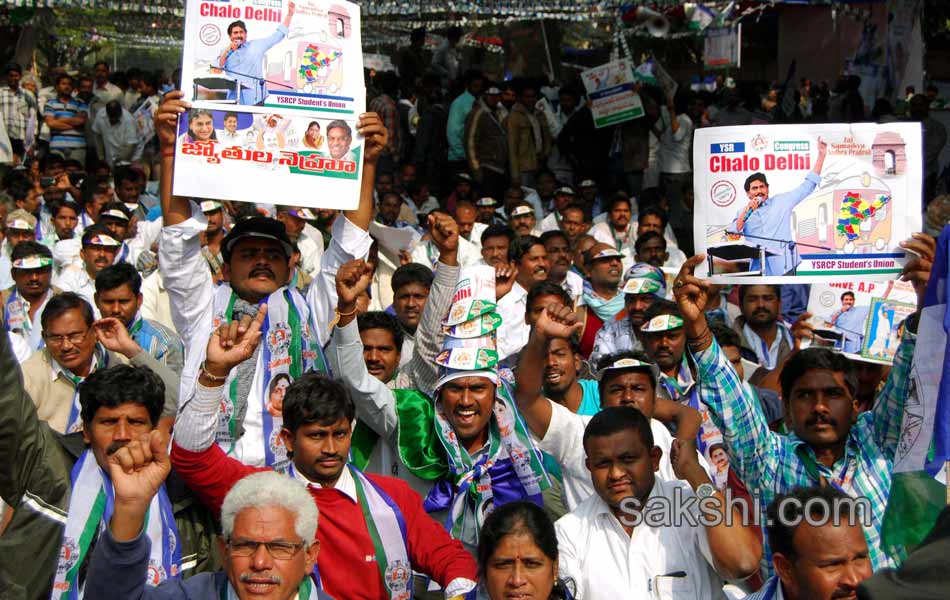 YSR Congress Chief YS Jagan Mohan Reddy stages anti Telangana protest in Delhi - Sakshi1