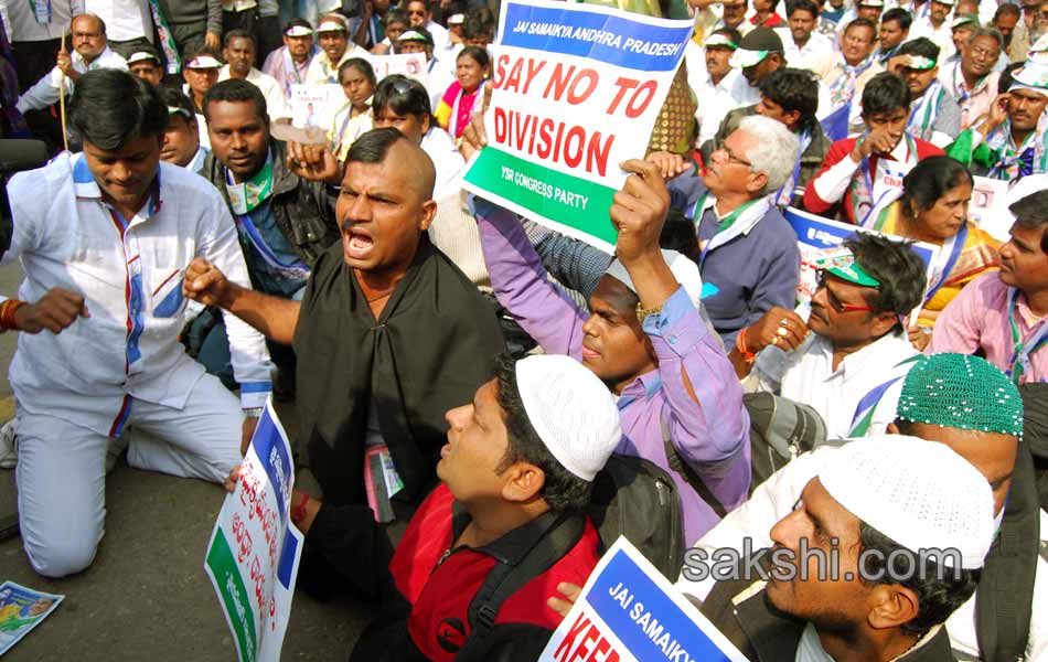 YSR Congress Chief YS Jagan Mohan Reddy stages anti Telangana protest in Delhi - Sakshi7