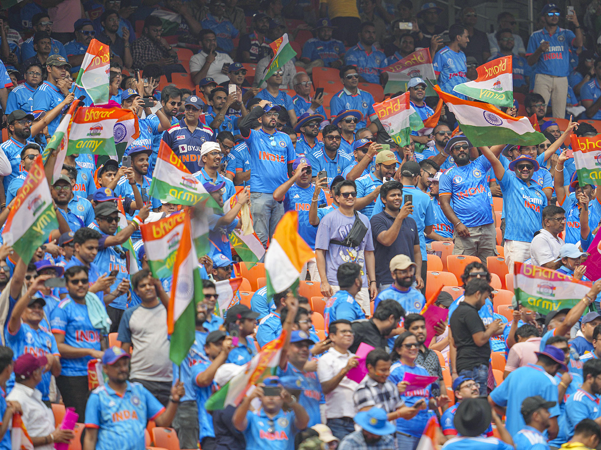 Fans upbeat ahead of marquee India Pakistan clash At Narendra Modi Stadium Photos - Sakshi