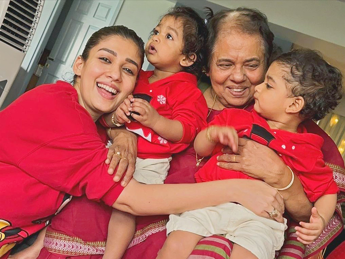 Nayanthara and Vignesh Shivan celebrate Christmas with their twins PHotos - Sakshi