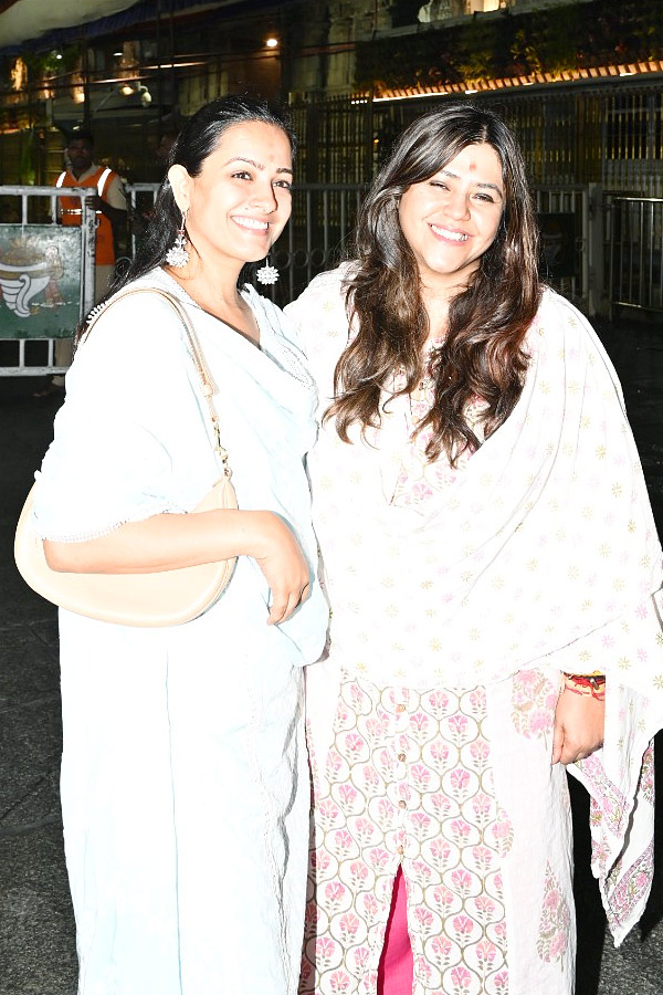 Ekta Kapoor and Actress Anita Hassanandani Visited Tirumala Srivari Temple Photos - Sakshi