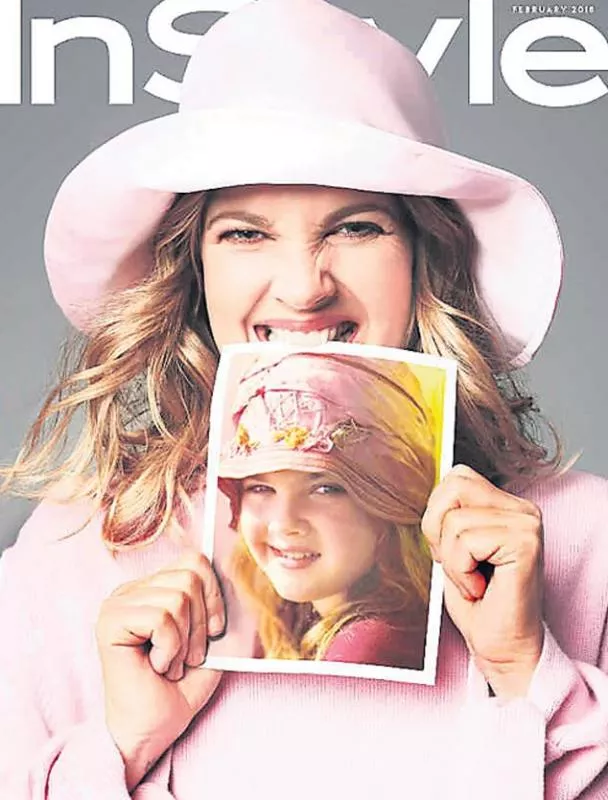 Drew Barrymore Recreated Her Childhood Looks and the Results Are Adorable - Sakshi