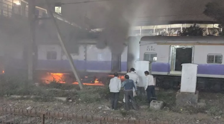 major local train fire accidents in bhel company compartments - Sakshi