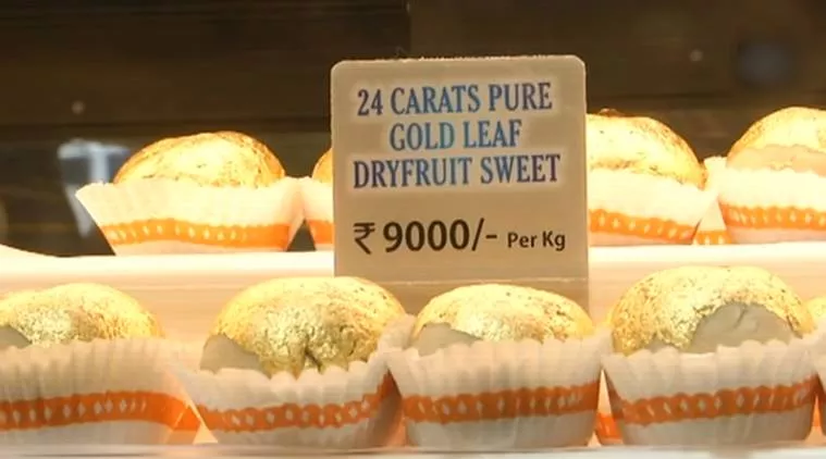 Gold Sweets Sold At Sweet Shop In Surat Ahead of Rakhi - Sakshi