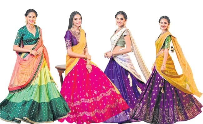 All the Lehanga were designed by Silk Satin Fabric - Sakshi