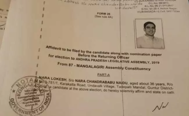 Tensions Arise In TDP Leader Nara Lokesh Nomination Scrutiny - Sakshi