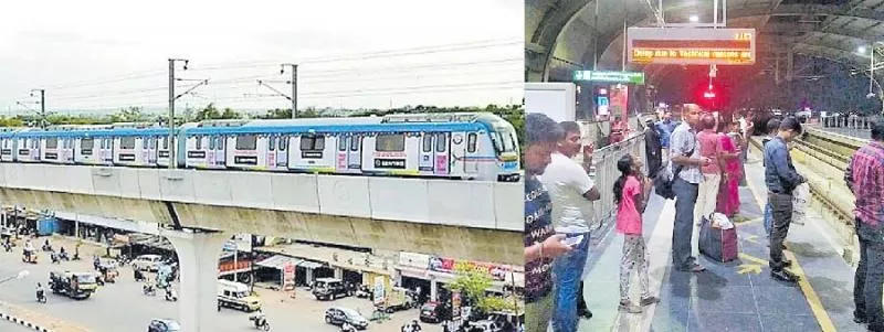 Glitch in signalling delays Metro train - Sakshi