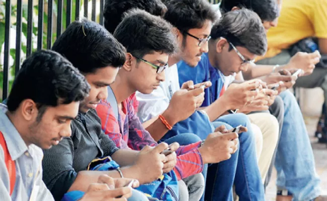 Youth Addict To Cell Phones In Vizianagaram - Sakshi