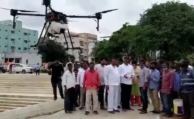 Drone Technology to Prevent Mosquitoes in GHMC - Sakshi