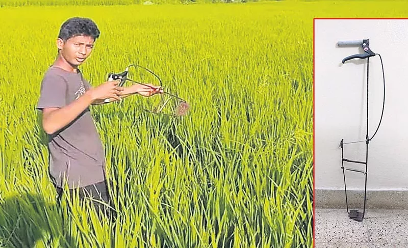 inventing a portable hand-weeder for paddy farmers - Sakshi