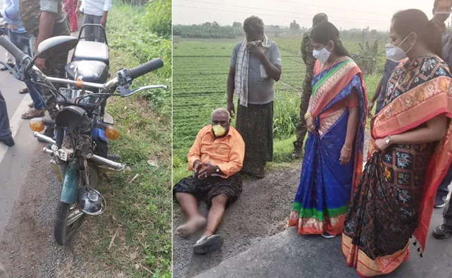 Mekathoti Sucharitha Saves Person Life Met With Accident In Tadepalli - Sakshi