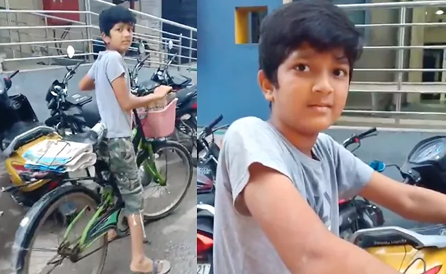 KTR Tweets Karimnagar Jagtial Child Paper Boy Video Goes Viral - Sakshi