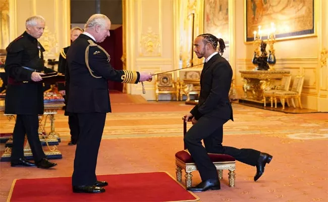 Lewis Hamilton Receives Knighthood From Prince Of Wales At Windsor Castle - Sakshi
