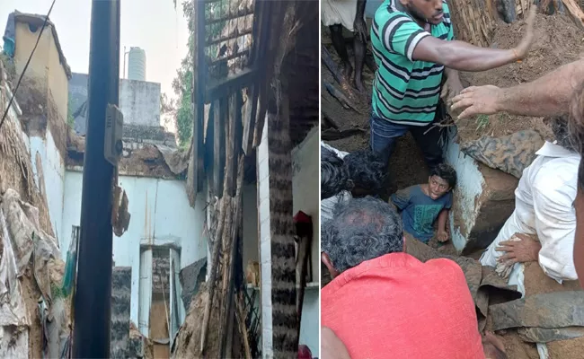 Boy Rescued in Collapsed Building in Chagalamarri - Sakshi