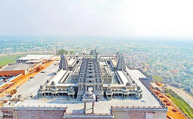 Telangana Construction Of Yadadri And Sri Ramanuja Millennium Temples - Sakshi