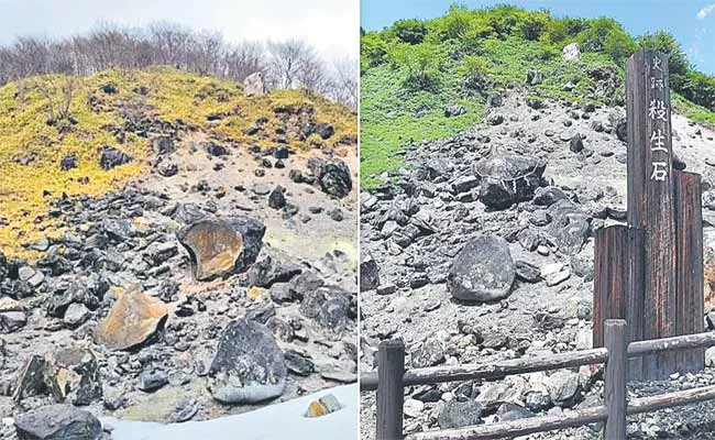 Japans Killing Stone Splits in Two - Sakshi