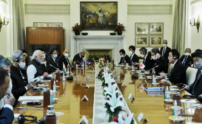 Modi Holds Bilateral Talks with Japanese PM Fumio Kishida In New Delhi  - Sakshi
