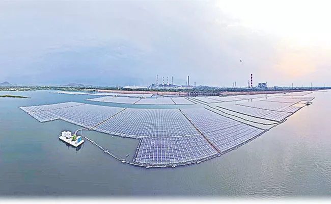 India Largest Floating Solar Plant Commissioned At NTPC Ramagundam - Sakshi