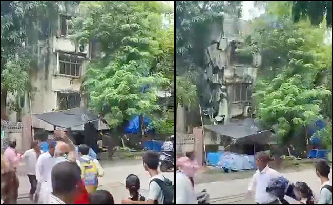 Shocking Video: 4 Storey Building Collapses In Mumbai - Sakshi