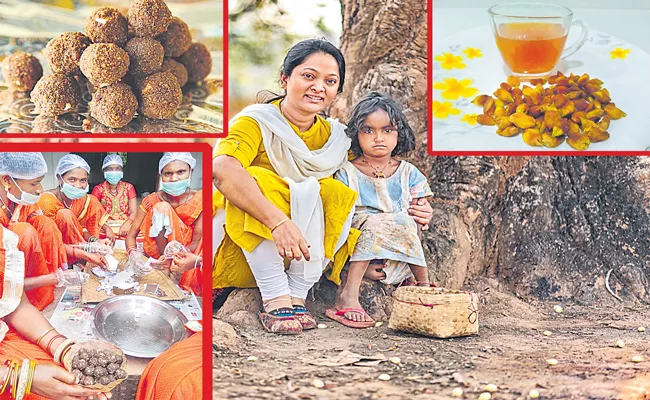 Razia Sheikh is earning lakhs by making laddus from Mahua flowers - Sakshi