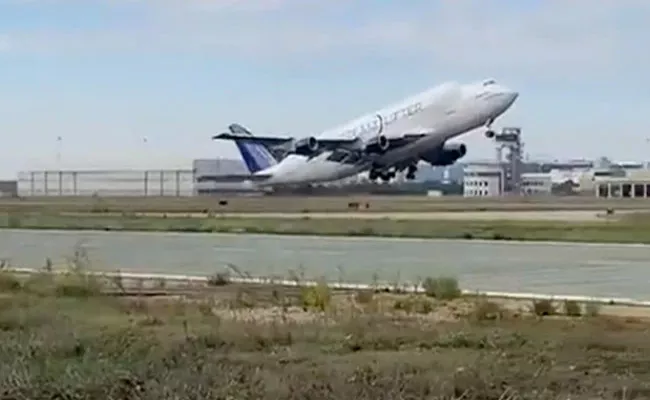 Boeing 747 Flight Loses Landing Gear Tyre Just After Take Off In Italy - Sakshi