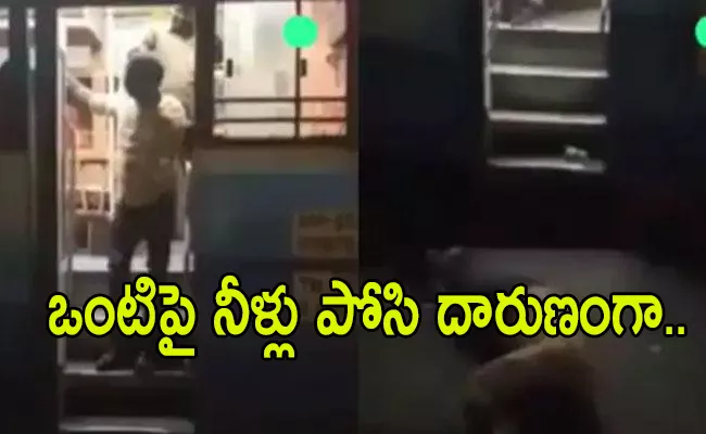 Tamilnadu Bus Conductor Yells At Drunk Man Pushes Him Off Bus - Sakshi
