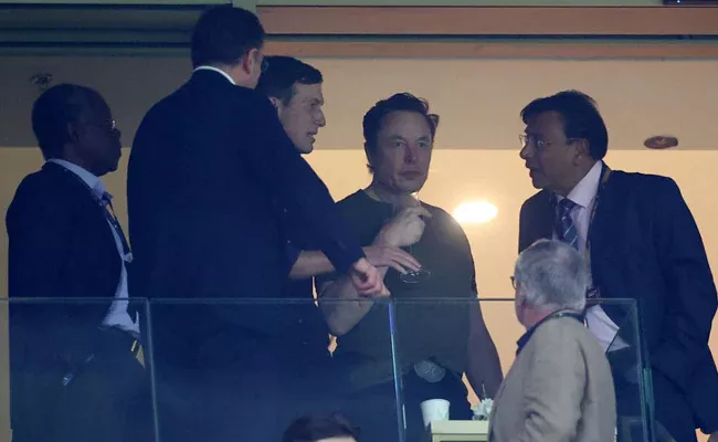 Elon Musk Spotted in Lusail Stadium with Lakshmi Mittal and Jared Kushner  - Sakshi