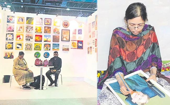 Hyderabadi Shaikh Nafees Paintings at World Art Dubai Exhibition - Sakshi