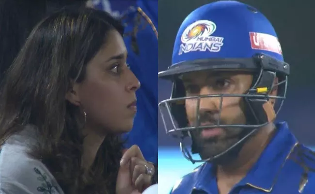 Ritika Sajdeh Reaction When Rohit Sharma Dismissal Vs SRH Match Viral - Sakshi