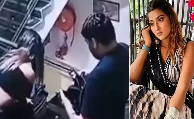 CCTV footage of Bhojpuri actress Akanksha Dubey entering hotel room  - Sakshi
