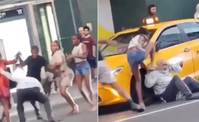 New York Taxi Driver Brutally Beaten By Youth After Argument - Sakshi