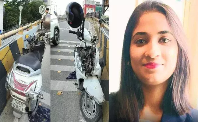 Young Woman Died After Falling Hi-tech City Flyover Accident - Sakshi