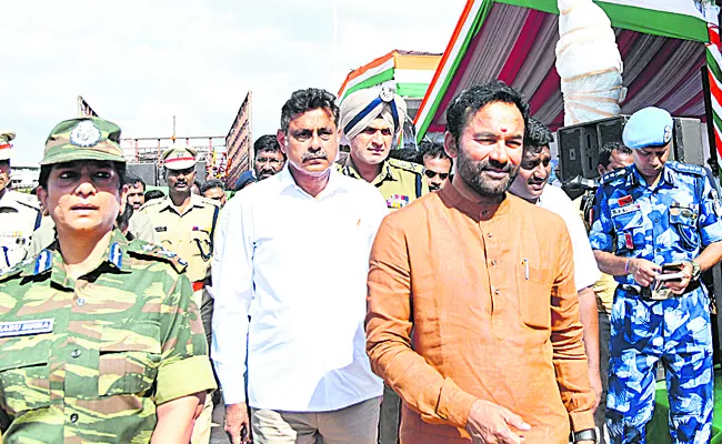 Hyderabad Liberation Day: G Kishan Reddy reviews celebration arrangements at Parade Ground - Sakshi