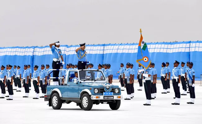 Indian Air Force anniversary: Air Chief Marshal VR Chaudhari Unveils New IAF Ensign - Sakshi