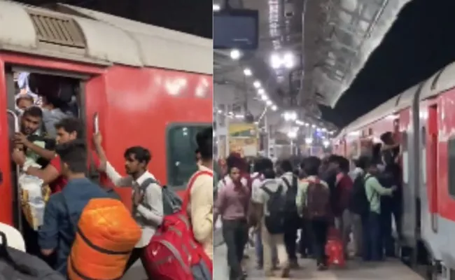 Huge Rush At Railway Stations On Diwali Festival - Sakshi