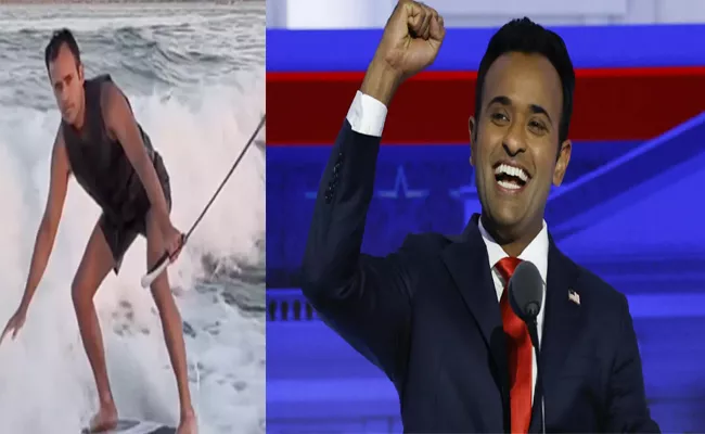 Vivek Ramaswamy Was Challenged To Surf In A Suit  do you what Happened - Sakshi