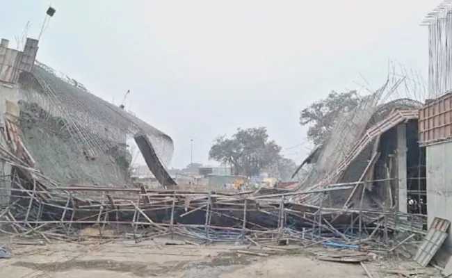 Under Construction Green Field Highway Bridge Collapse At khammam - Sakshi