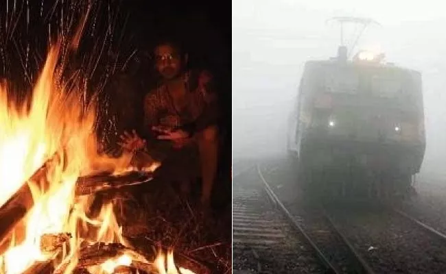 2 Men Light Bonfire On Delhi-Bound Moving Train To Beat Cold - Sakshi