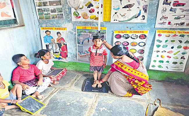 Telangana Anganwadi Teachers Worry For Salaries - Sakshi