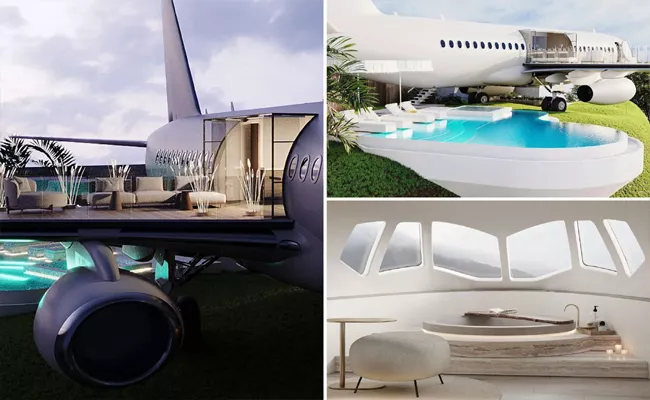Man Turns Plane into Luxurious Villa Video Viral - Sakshi