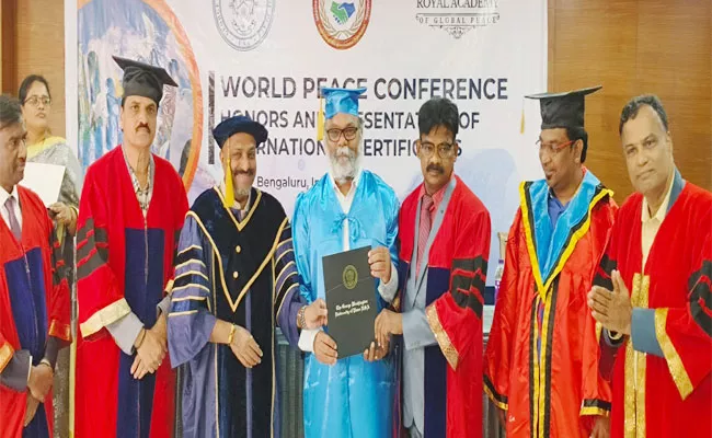 VN Aditya Gets Doctorate From America George Washington University Of Peace - Sakshi