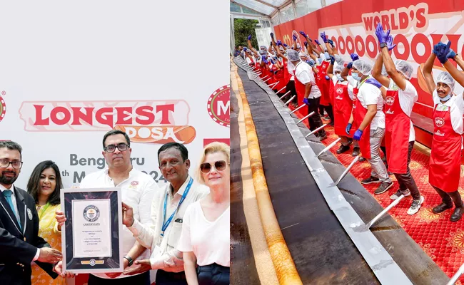 Mega dosa 123 Feet Long Dosa In Karnataka Sets World Record - Sakshi