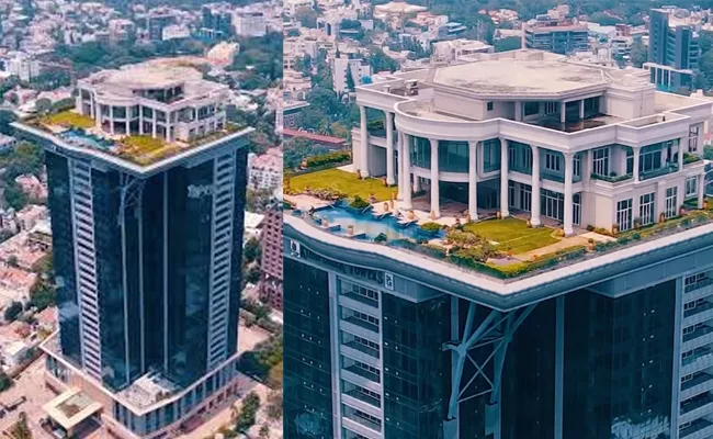million dollars mansion built on top of Kingfisher Towers in Bengaluru India - Sakshi