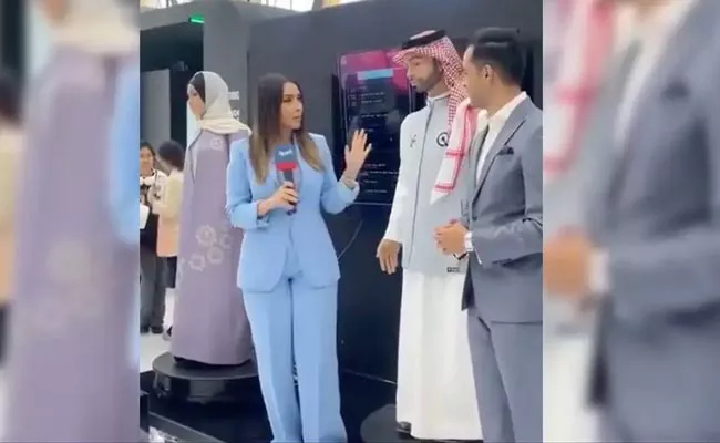 Did Saudi Arabia First Male Robot Really Harass Reporter Video - Sakshi