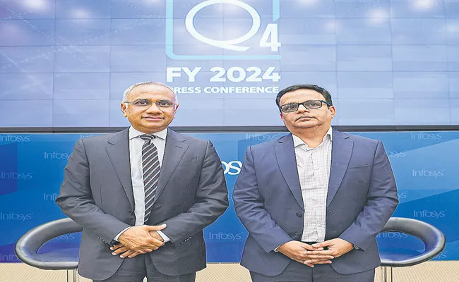 Infosys Net profit at Rs 7,975 crore, revenue up 0. 2percent in FY24 Q4 Results - Sakshi