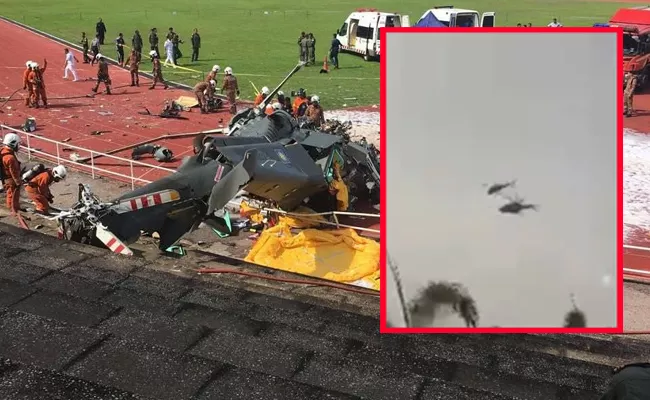Malaysian Navy helicopters collide mid air Mishap Updates - Sakshi