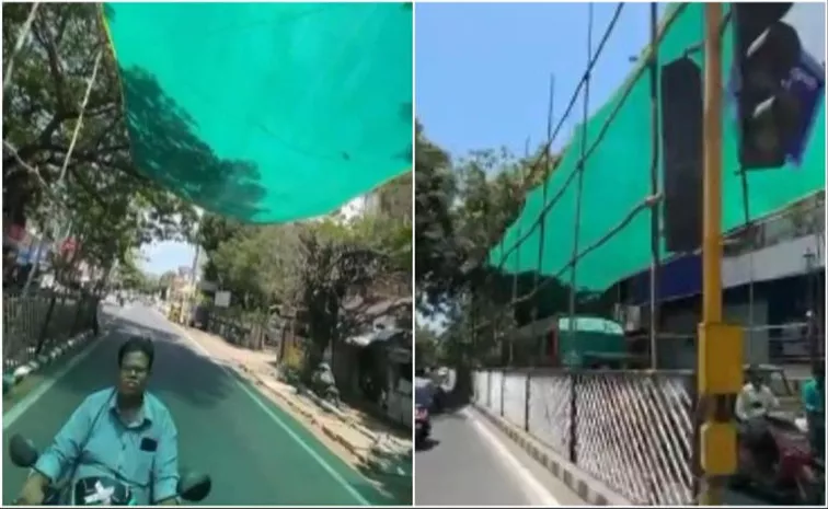 Green shades over traffic signals to beat the heat in Puducherry