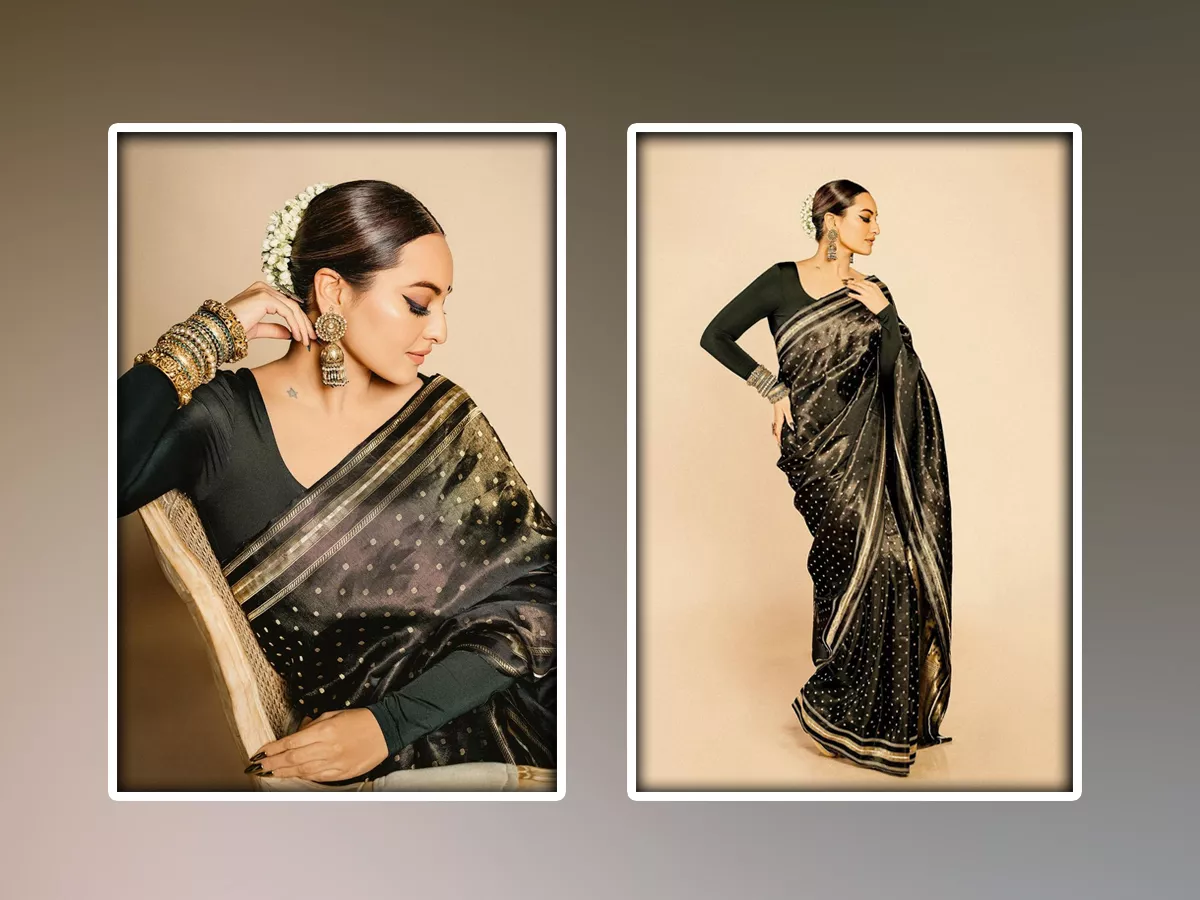 Sonakshi Sinha Shines Like A Queen In Black Saree