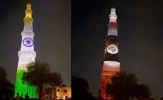 Qutub Minar Lights Up To Celebrate Lok Sabha Elections Video Viral