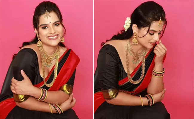 Actress Kavya Kalyanram Latest Cute Saree Stills HD Photos